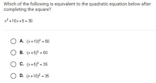 X^2+10x+5=30 quadratic equation-example-1