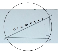 Which statement is true about PQ in relation to the circumscribed circle ?-example-1