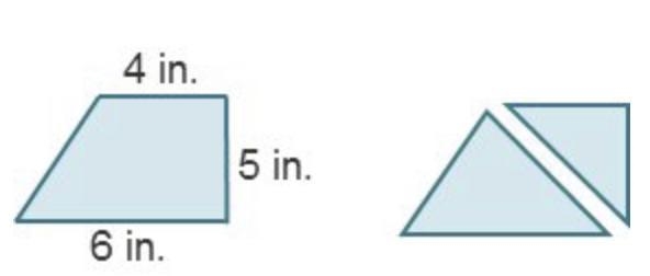 A student broke this trapezoid into two triangles. She says she has enough information-example-1