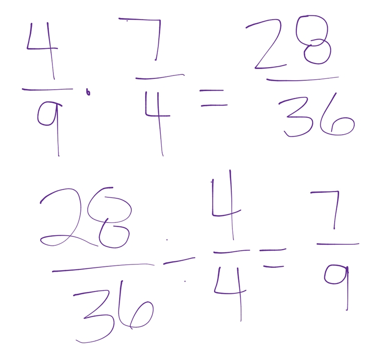 4/9 multiply by 7/4 Or 4/9 Times 7/4-example-1