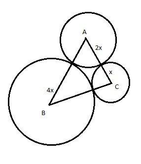 The perimeter of angle ABC is 98 centimeters. If the radius circle A is twice the-example-1