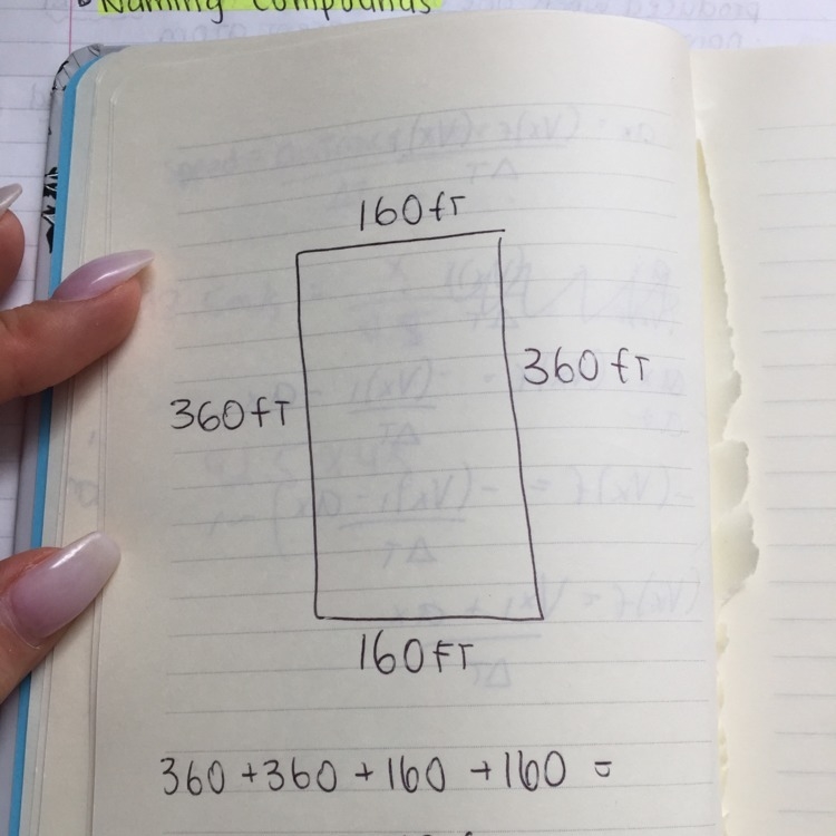 12. What is the perimeter of a football field measuring 360 feet by 160 feet?-example-1