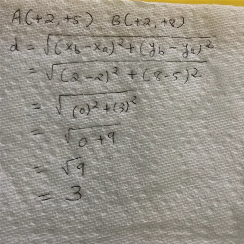 What is the length of the line segment that is graphed from (+2, +5) to (+2, +8)?-example-1