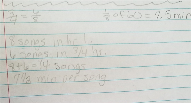 Jonathan has 1 3/4 hours to practice guitar. If he spends 1/8 hour on each song, how-example-1