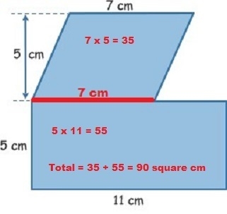 Find the area of this figure. A = ? cm2 (Hint: Area of a parallelogram = base × height-example-1