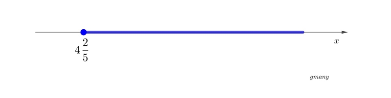 2/5 ≤ x−4 answer, as an inequality-example-1