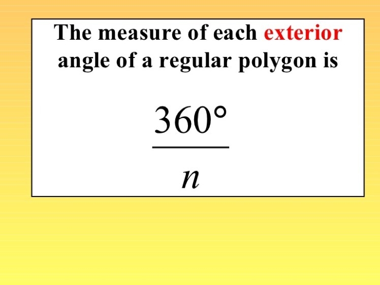 What is the measure of an exterior angle of a regular hexagon-example-1