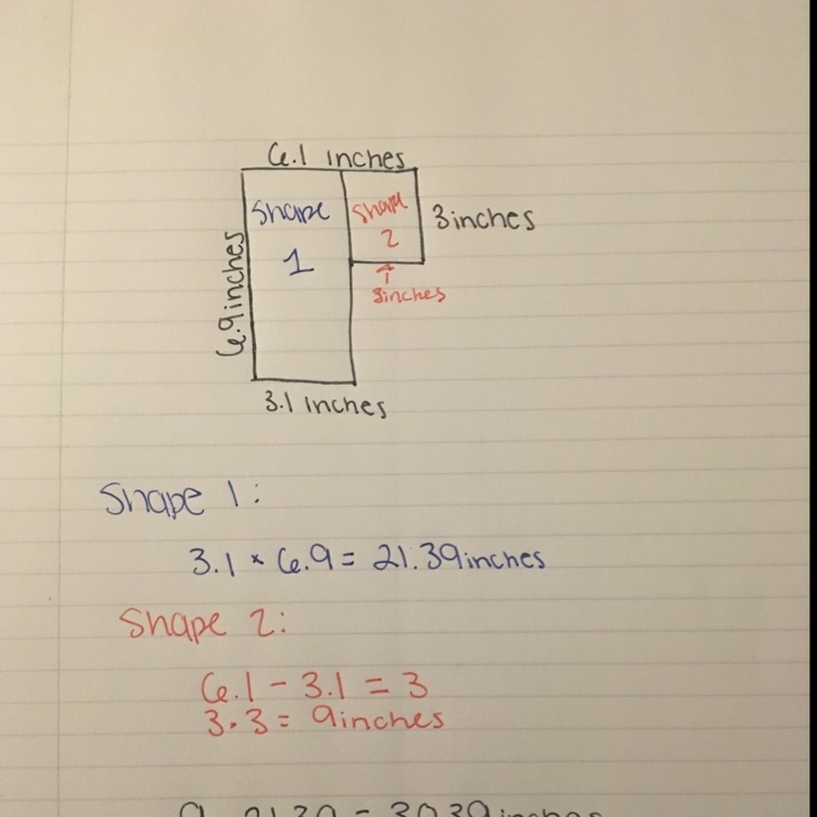 Find the area of the figure at the right. Justify your procedure-example-1