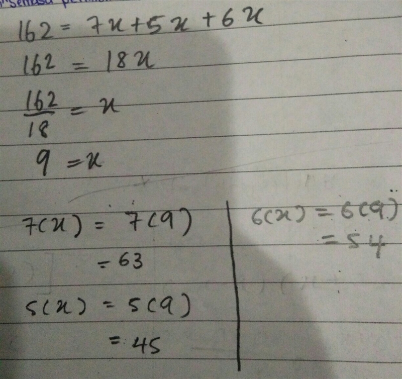 PLZ HELP IS URGENT 10PTS If the perimeter of the triangle shown below is 162 inches-example-1