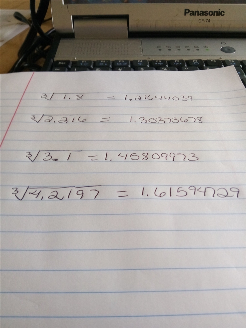 Find the cube root of each number? 1.8 2.216 3.1 4.2197-example-1