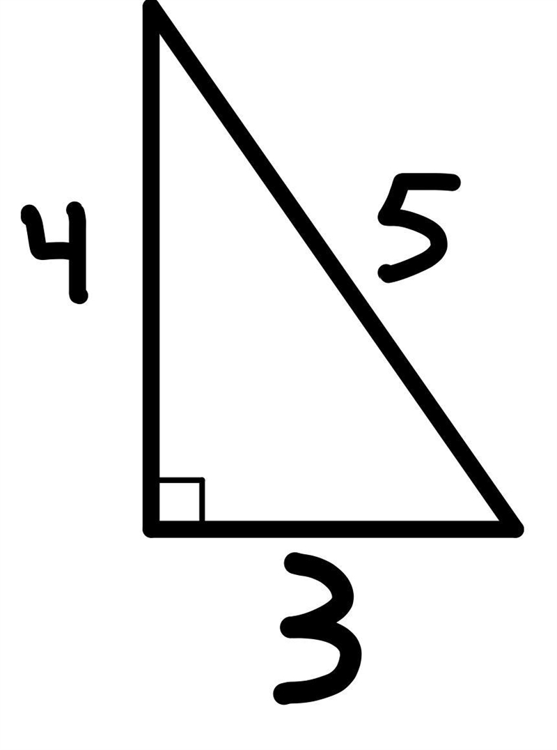 Draw a right triangle with side lengths of 3, 4, and 5 units.-example-1