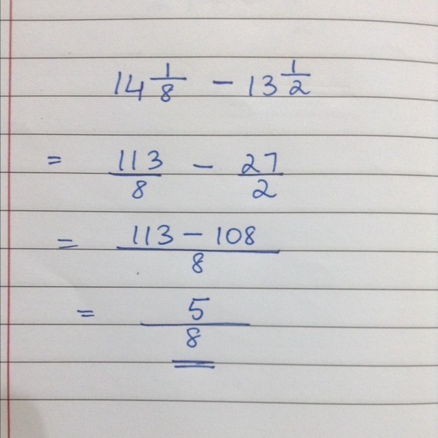 14 1/8 -13 1/2= a fraction-example-1