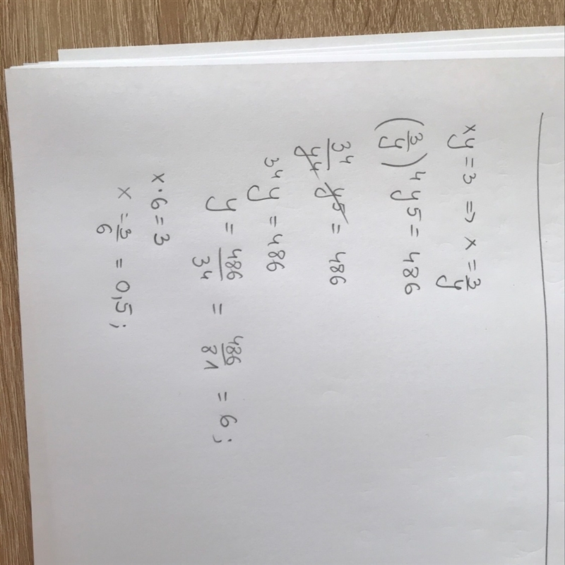 Solve xy=3 x^4y^5=486-example-1