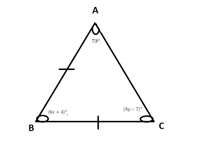 What is the value for x? Enter your answer in the box. x = An isosceles triangle A-example-1