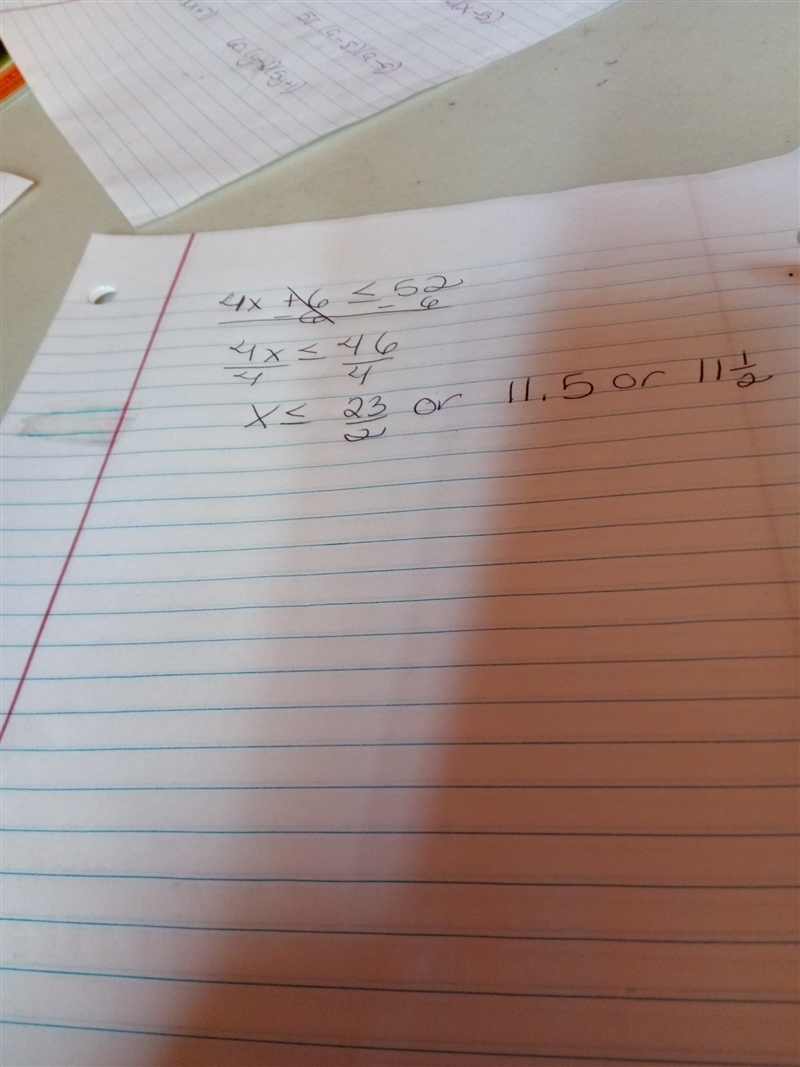 4x+6< or equal to 52-example-1