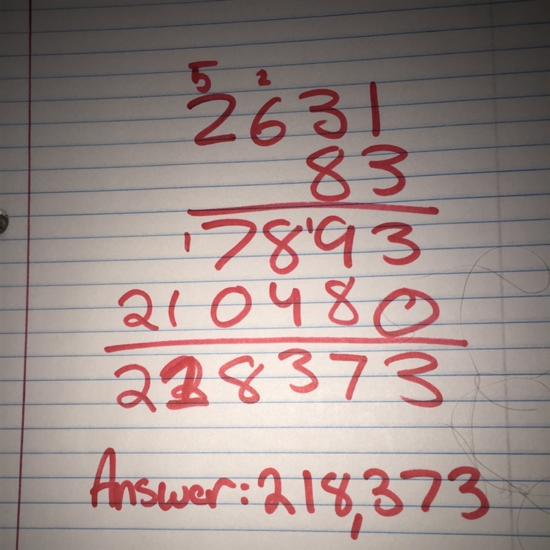 How do you solve 2,631×83-example-1