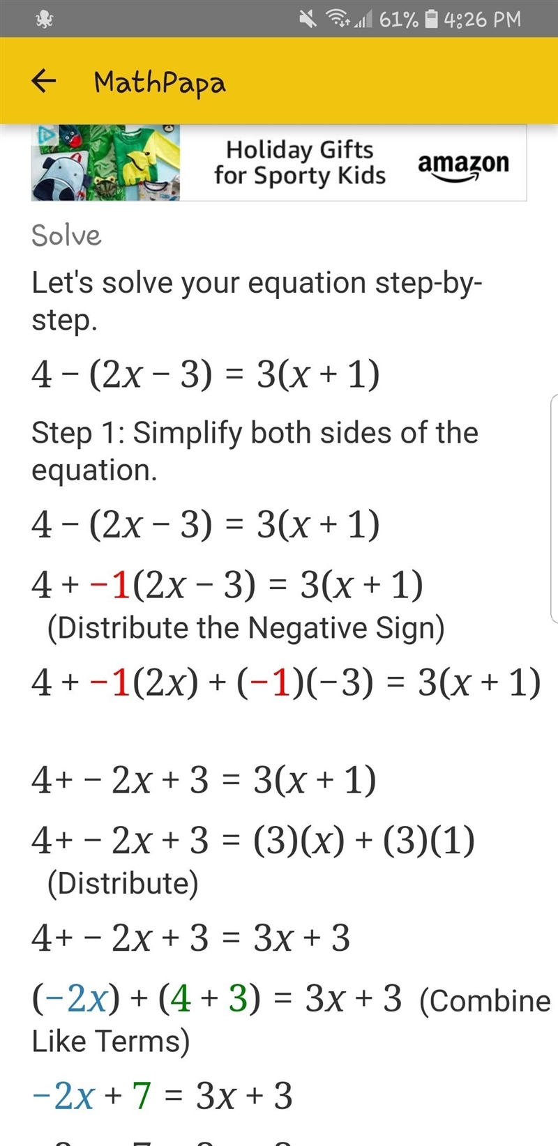 4-(2x-3) = 3(x + 1) i need steps too-example-1