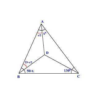 In △ABC the angle bisectors drawn from vertices A and B intersect at point D. Find-example-1