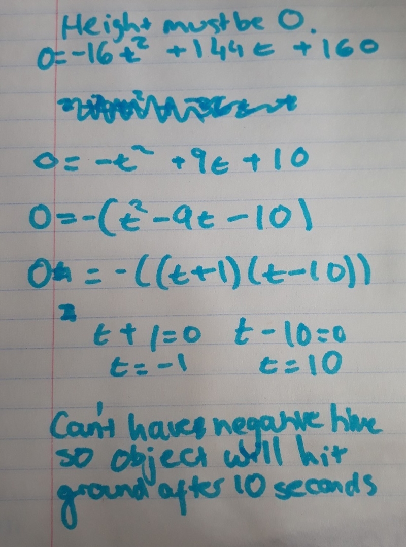 An object is thrown upward from the top of a 160 foot building with an initial velocity-example-1