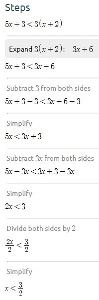 5x + 3 < 3(x+2 need help-example-1