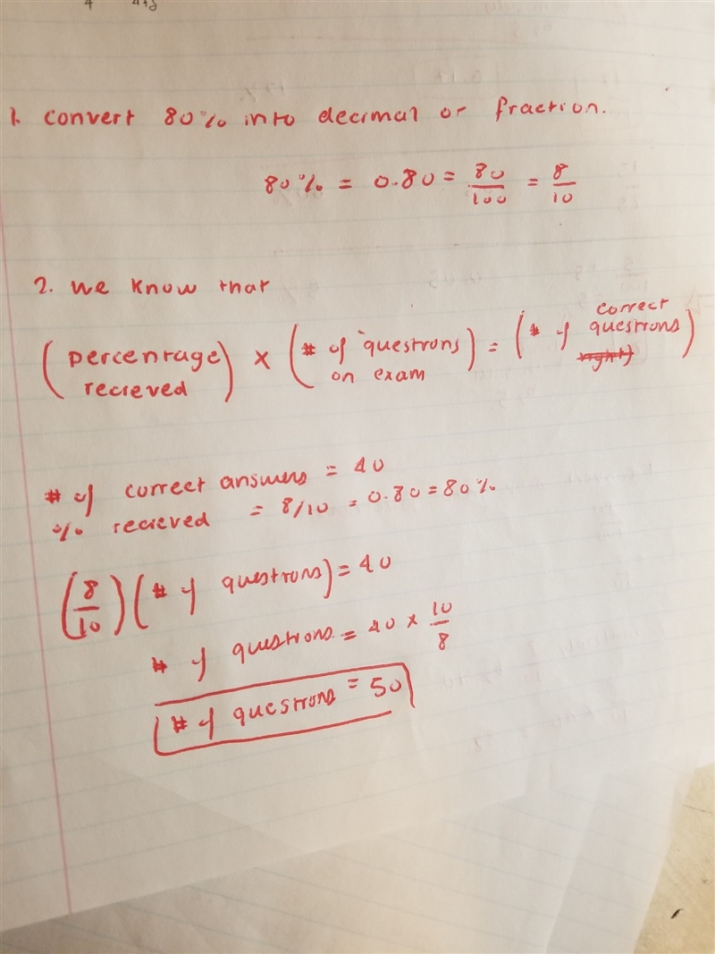 A student answers 80% of the questions on the math exam correctly, if she answers-example-1