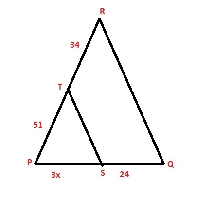 Look at the figure shown below: A triangle RPQ is shown. S is a point on side PQ and-example-1