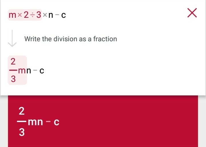 M=2/3n-c (Solve for n) (I've tried adding -c to the left side and then dividing 2/3 (flip-example-1