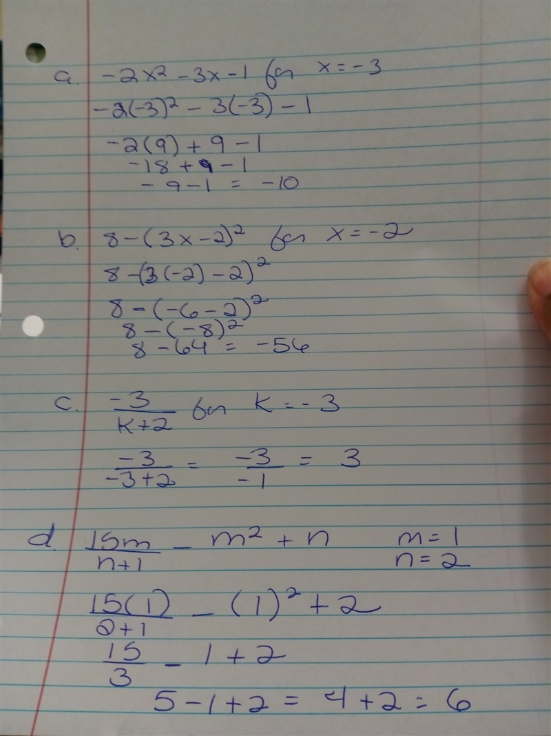 Evaluate the expressions below for given values-example-1