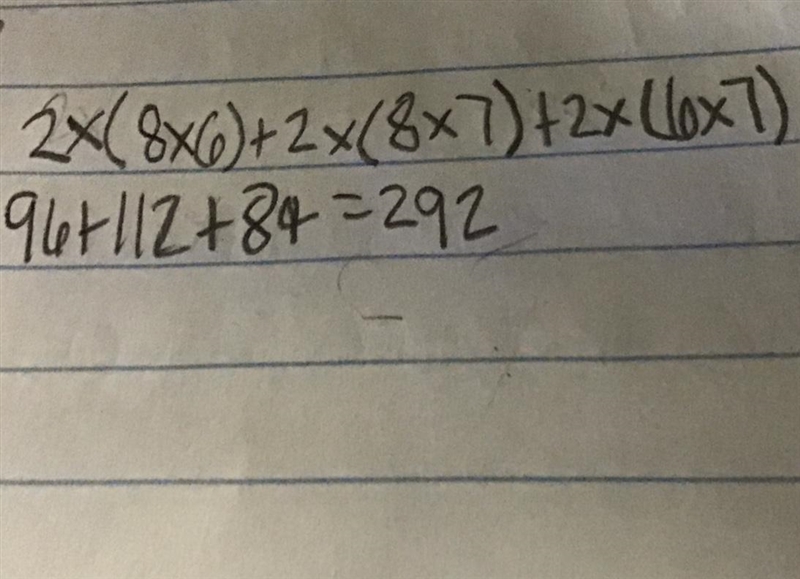 What is the surface area of this rectangular prism? 146 in2 292 in2 336 in2 584 in-example-1