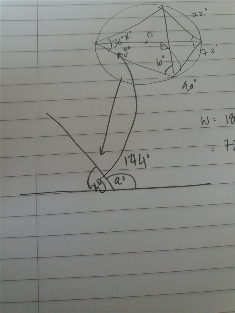 A kite is inscribed in a circle. Find each variable.-example-2