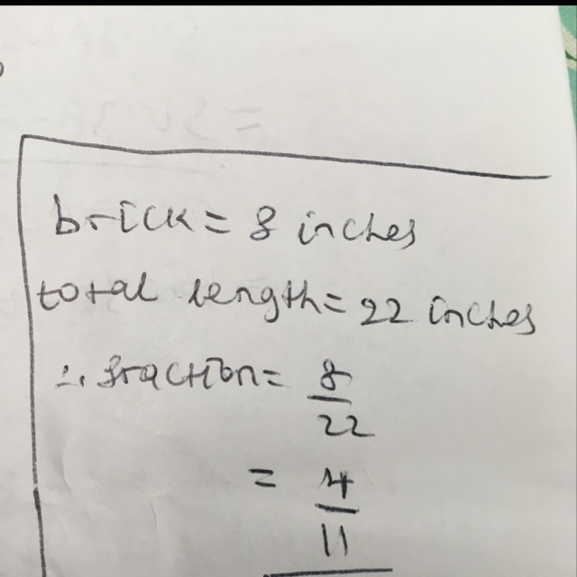 A wall of a building is 22 inches wide ten inches is concrete 8 inches is brick and-example-1