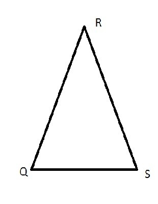 In triangle QRS, if QR is congruent to RS, angle Q = 8x - 17, angle R = 19x + 4, &amp-example-1