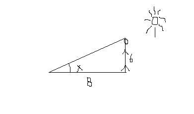 A 6-foot tall person standing with her back to the sun casts an 8-foot long shadow-example-1