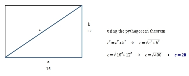 a builder needs to add diagonal brace to a wall the wall is 16 ft wide by 12 ft what-example-1