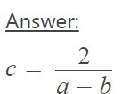 C(a-b)=2, solve for c-example-1