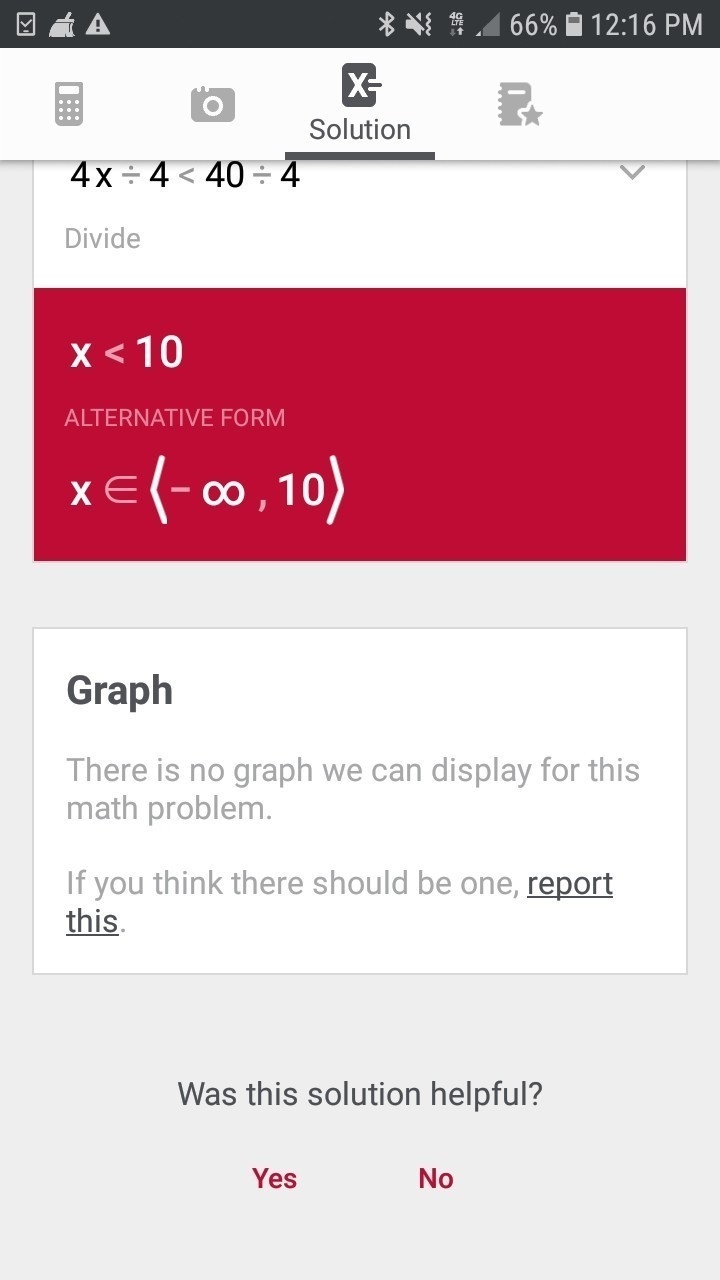 Solve and graph 4x<40-example-2