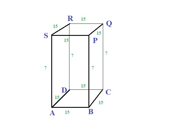 The perimeter of the base of a regular quadrilateral prism is 60 cm, the area of one-example-1