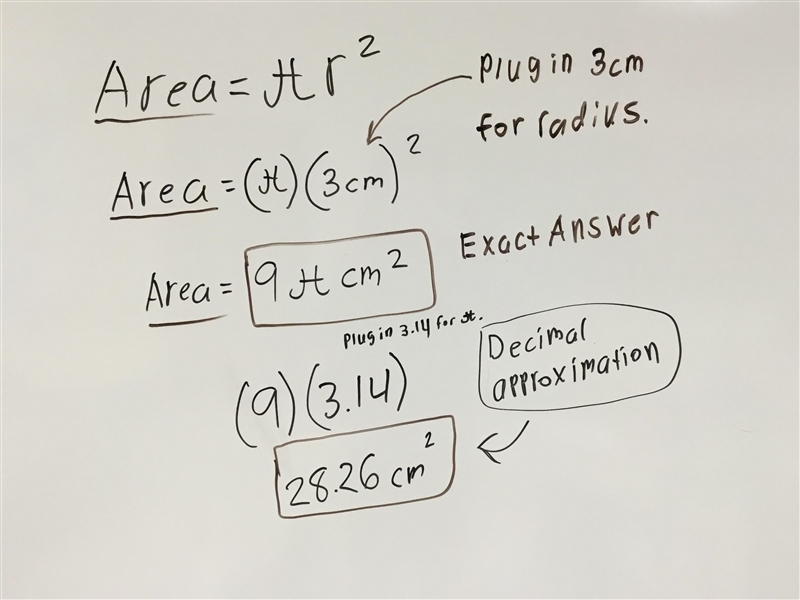 If the radius of a circle is 3cm wht is the area of the circle-example-1