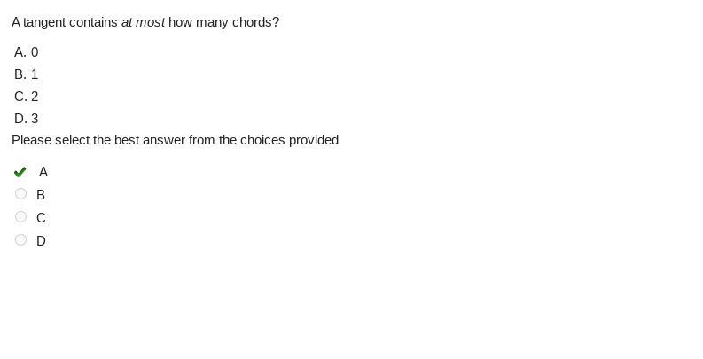 A tangent contains at most how many chords?-example-1