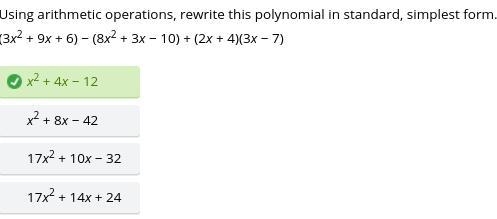 Using arithmetic operations, rewrite this polynomial in standard, simplest form. (3x-example-1