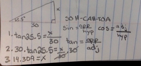 A straight ramp rises from the ground at an angle of 25.5 degrees and has a base that-example-1