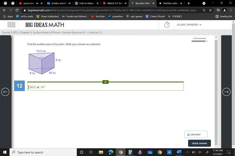 Find the surface area of the prism write your answer as a decimal 30 POINTS-example-1