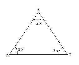 What is m∠S? Enter your answer in the box. __° An isosceles triangle with vertices-example-1