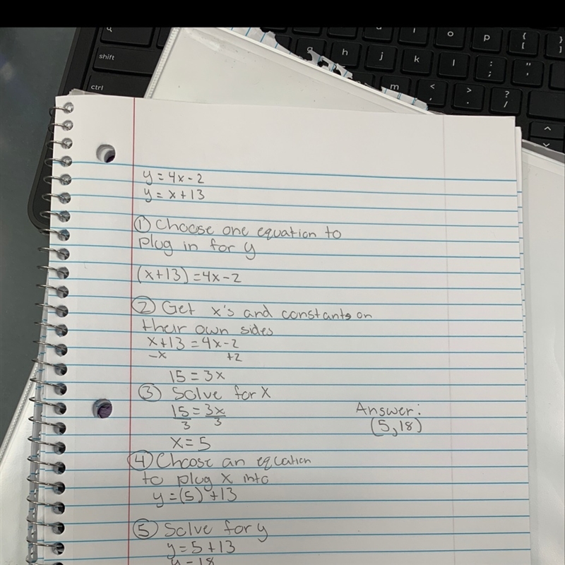 Use the substitution method to solve the system of equations.Choose the correct ordered-example-1