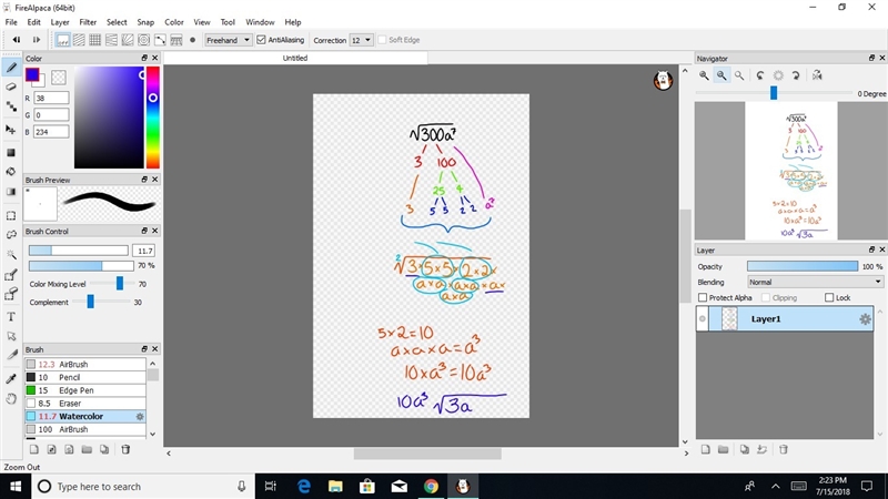 Square root of 300a to the power of 7-example-1