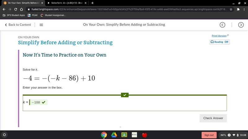 Solve for k: -4= -(-k-86)+10-example-1