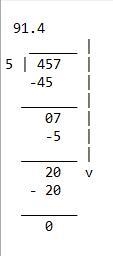 457 divided by 5 equals what-example-1