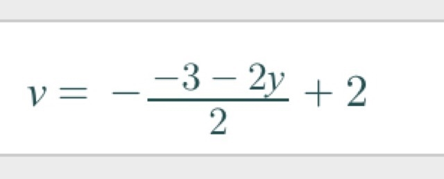 How do you solve - 2(v-2)=-3 -2y-example-1