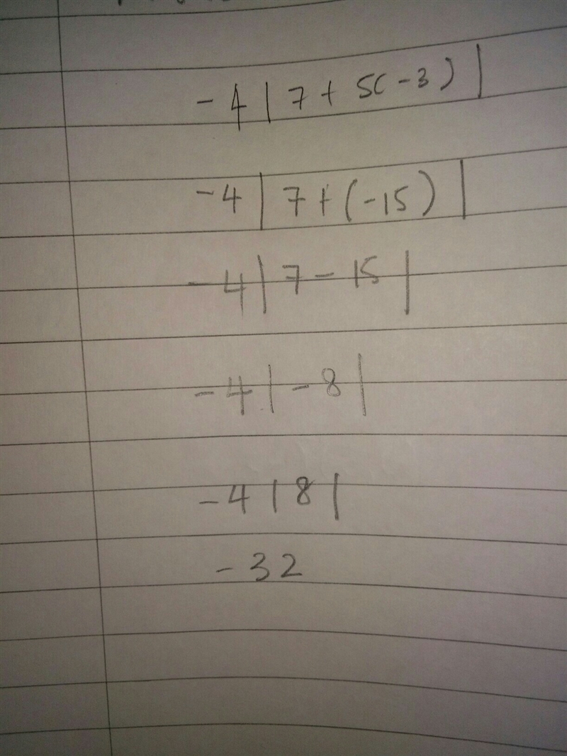 -4|x+5y| for x=7 and y=-3-example-1