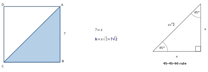 What is the length of the diagonal of square ABCD if AB = 7-example-1